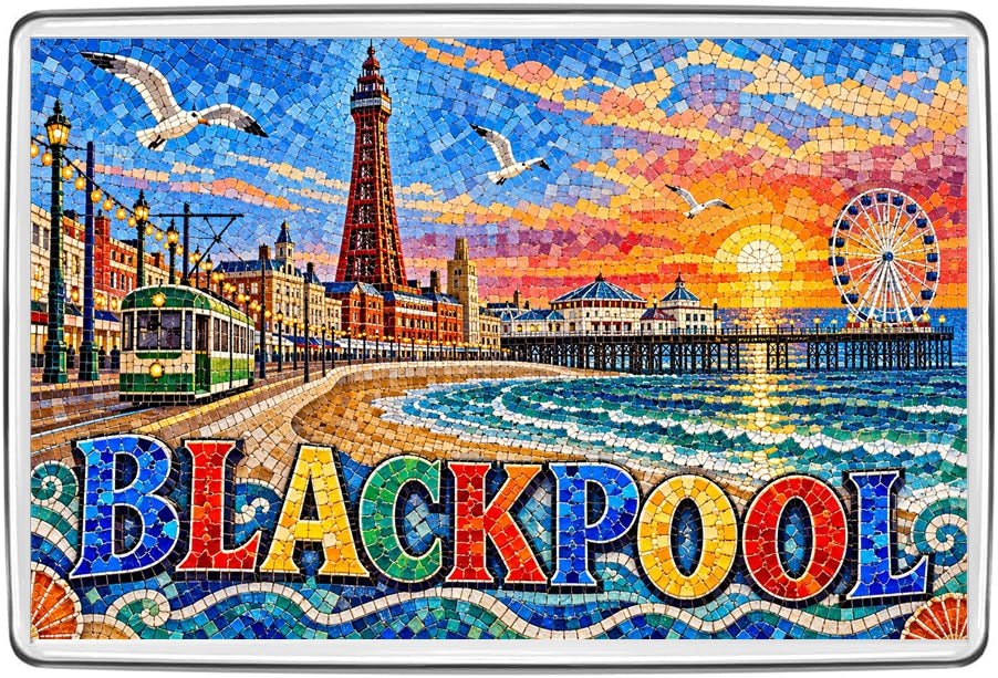 Blackpool mosaic fridge magnet artwork
