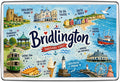 Bridlington illustrated map fridge magnet featuring local landmarks and attractions