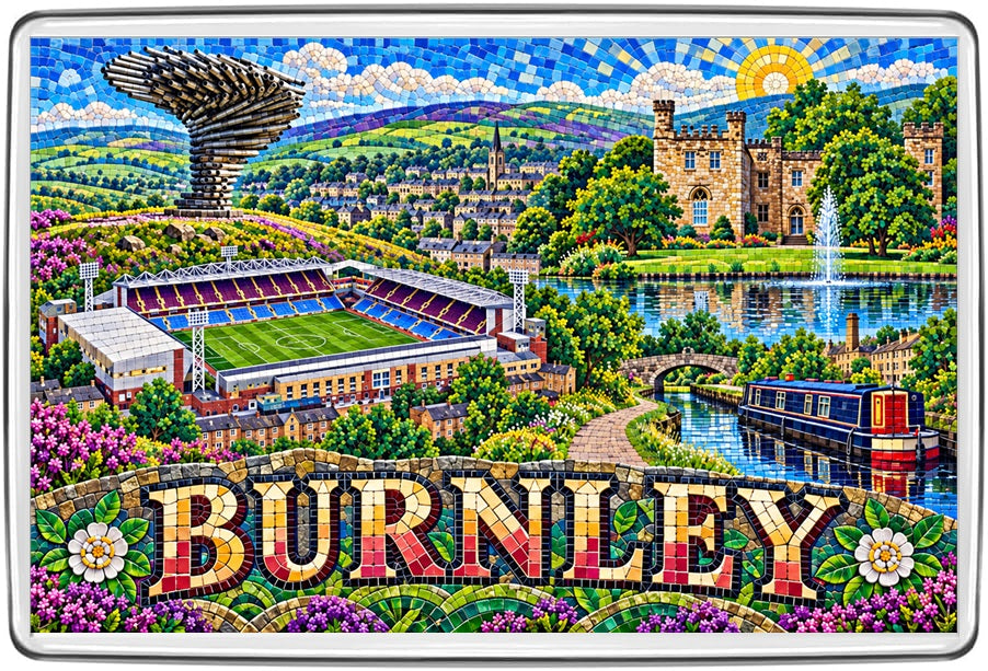Burnley colourful mosaic fridge magnet travel souvenir artwork