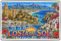 Costa del Sol beaches marina palm trees Andalucia colourful mosaic fridge magnet