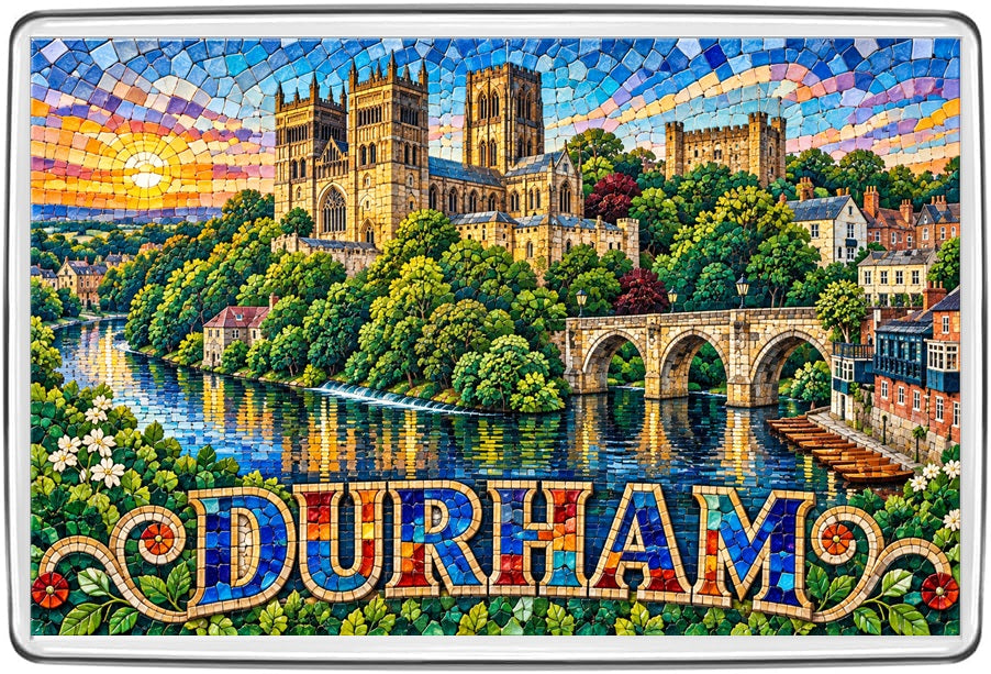 Durham colourful mosaic artwork fridge magnet