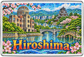Hiroshima mosaic fridge magnet