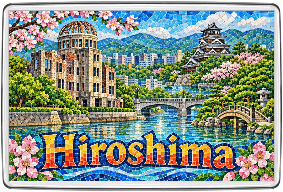 Hiroshima mosaic fridge magnet