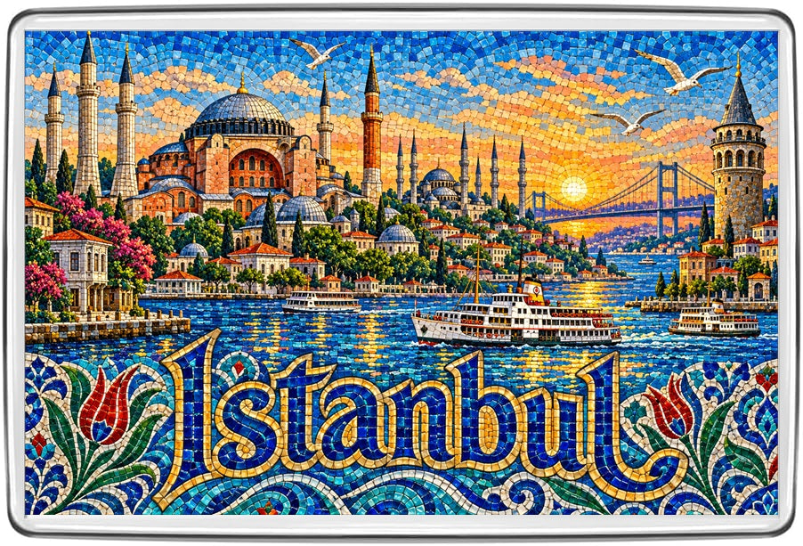 Istanbul mosaic fridge magnet