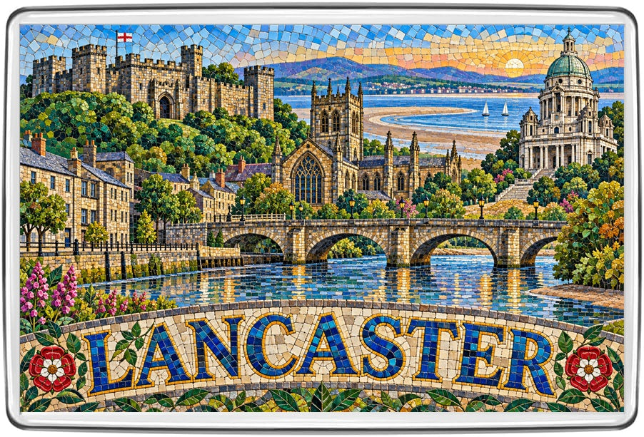 Lancaster colourful mosaic fridge magnet travel souvenir artwork