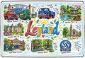 Leyland Lancashire illustrated map showing British Commercial Vehicle Museum, Leyland trucks, Worden Park, Worden Hall, St Andrew’s Church and Turbary Woods