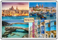 Malta classic photo collage acrylic fridge magnet featuring four destination photographs