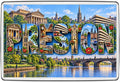 Preston landmark letter art souvenir acrylic fridge magnet