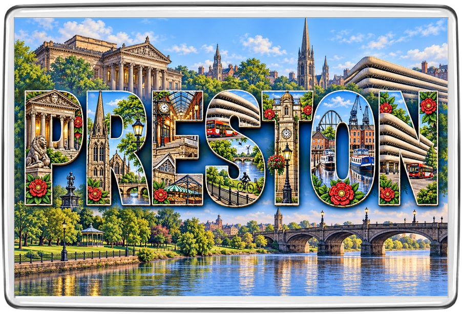Preston landmark letter art souvenir acrylic fridge magnet