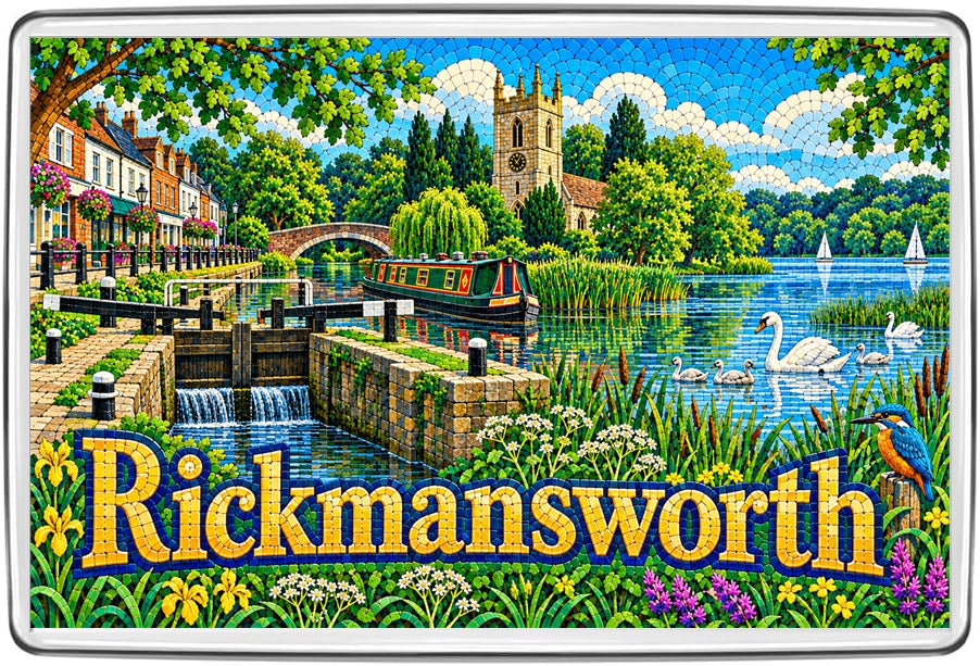 Rickmansworth mosaic fridge magnet