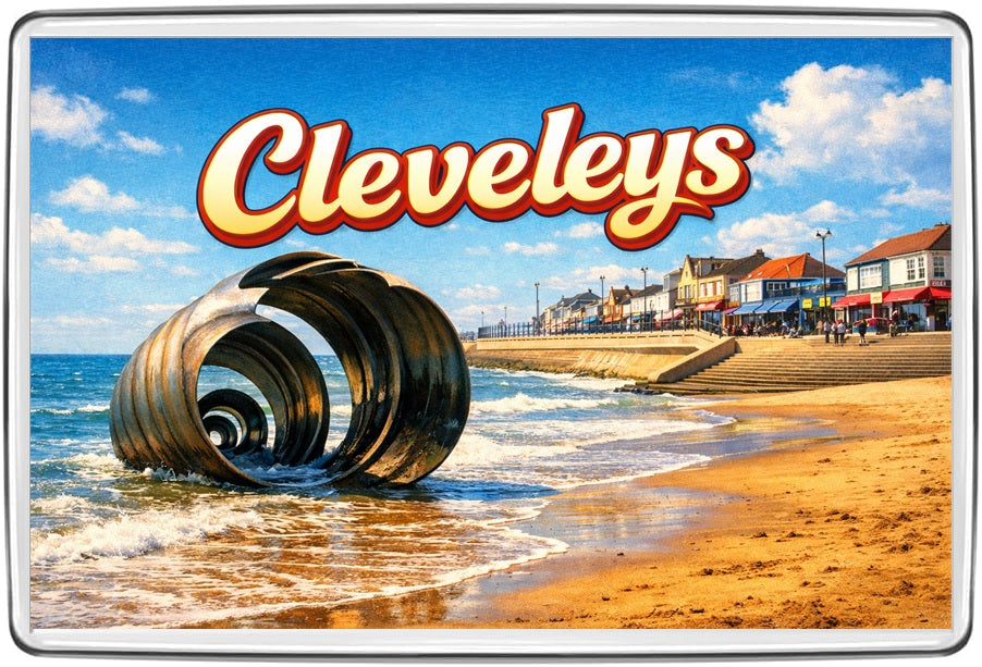 Cleveleys illustrated souvenir fridge magnet artwork