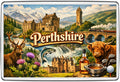 Perthshire vintage lettering collage fridge magnet artwork