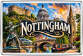 Nottingham Robin Hood vintage lettering collage souvenir fridge magnet