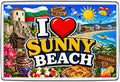 I Love Sunny Beach original illustrated fridge magnet design