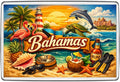 Bahamas vintage lettering collage 70 x 45 mm fridge magnet