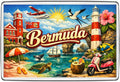 Bermuda vintage lettering collage 70 x 45 mm fridge magnet