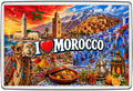 I Love Morocco Fridge Magnet | Marrakech, Chefchaouen & Camel Souvenir
