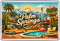 Palm Springs, California vintage lettering souvenir fridge magnet artwork