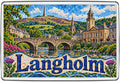 Langholm mosaic fridge magnet – Scotland illustrated souvenir