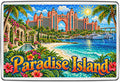 Paradise Island colourful mosaic fridge magnet souvenir design