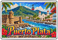 Puerto Plata colourful mosaic fridge magnet souvenir design