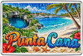Punta Cana colourful mosaic fridge magnet souvenir design
