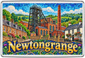Newtongrange Midlothian mosaic fridge magnet showing historic colliery headgear and brick chimney