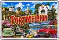 Portmeirion Wales Illustrated Souvenir Fridge Magnet | Coastal Village
