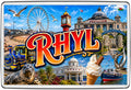 Rhyl North Wales Illustrated Souvenir Fridge Magnet | Beach & Promenade